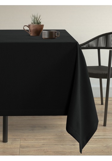 Kadife Dokulu Panter Siyahı Dertsiz Masa Örtüsü Panter Siyahı