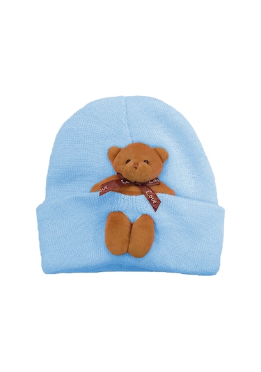 Bebek Çocuk Şapkası Aksesuarlı Triko Esnek Bere 001