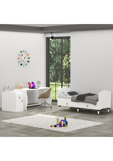Garaj Home Sude Membran Beyaz Beşik Yatak Ve Uyku Seti Kombinli Beyaz