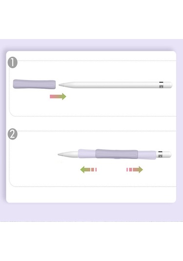 Apple Pencil 1-2 Nesil Pro Usb-c Uyumlu Soft Yumuşak Silikon Kalem Tutucu Zarif Ve Rahat Kullanım Lila
