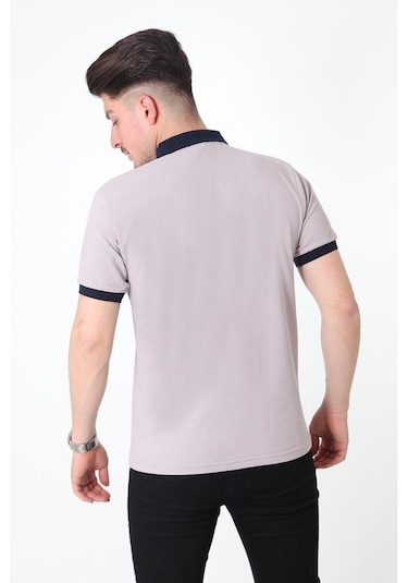 Polo Yaka Gri Tişört-Gri