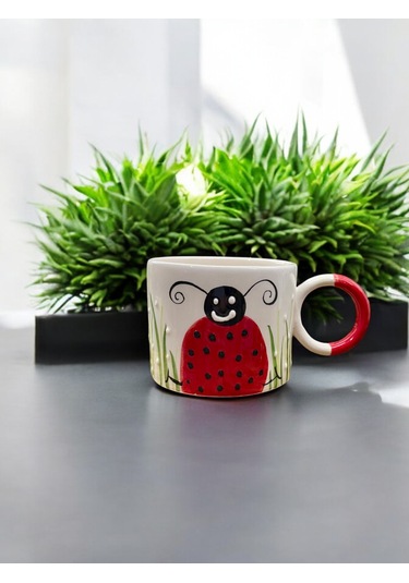 Seramik Kupa Bardak Uğur Böceği Tasarım