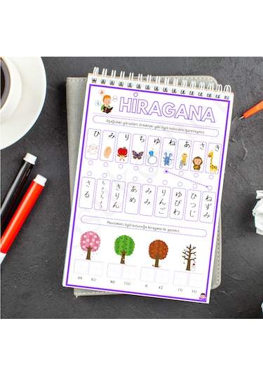Çocuklar İçin Hiragana Öğreniyorum Seti Çok Renkli