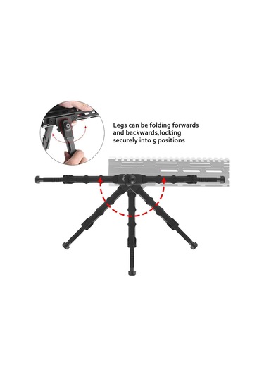 Bipod Siyah Alüminyum Alaşım Malzemesi Yüksek Kalite V9 Twopiece Bipod