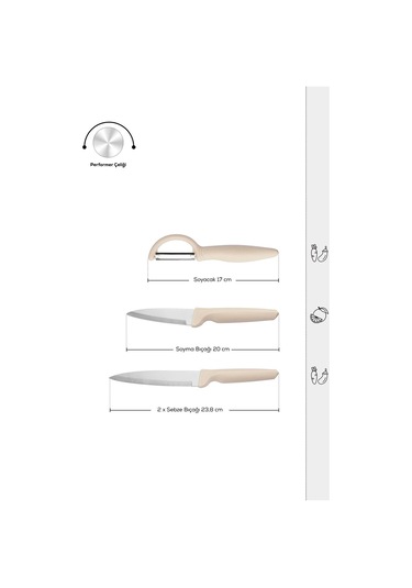 Dr. Inox 4 Parça Bıçak Seti Bej