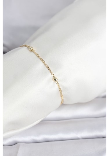Cm 14k Gold Renk Burgu Topçuk Model Kadın Bileklik Diğer