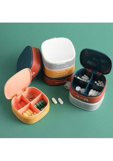 Fastbuy Mini Hap Kutusu - Küçük Taşınabilir Kılıf Mavi, Luckystar1 Tasarım Mavi