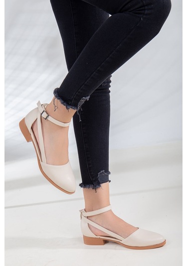 Rayna Kısa Topuk Cilt Ayakkabı Bej
