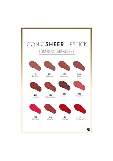 Note Cosmetique Iconic Sheer Lipstick 201 Darling Nemlendirici Parlak Ruj - Nude