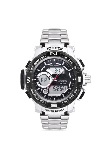Joefox Erkek Kol Saati Dijital Analog Çelik Kordonlu 791