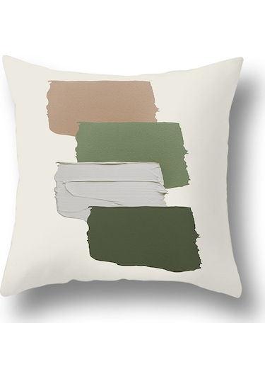 Kuzey Avrupa Geometrik Keten Yastık 45 45 Cm-49 Ekru