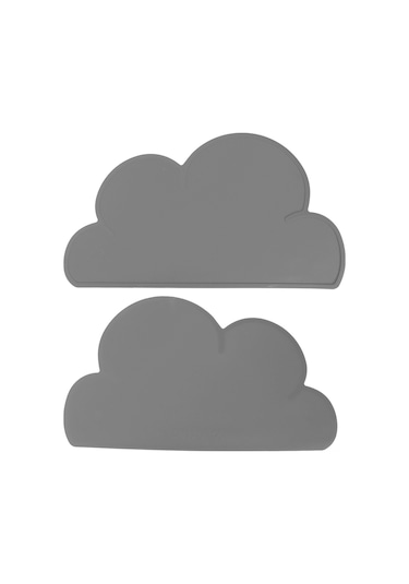 Konesam 2 Adet Çocukluk Çağı Gümüşü Yemek Matı Isı Yalıtımı, Su Geçirmez, Yiyecek Dereceli Silikon, Temizliği Kolay, Masa Koruyucu Gri