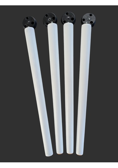 4 Adet Beyaz Boyalı Ahşap Konik 45 Cm Zigon,orta Sehpa,puf,komidi