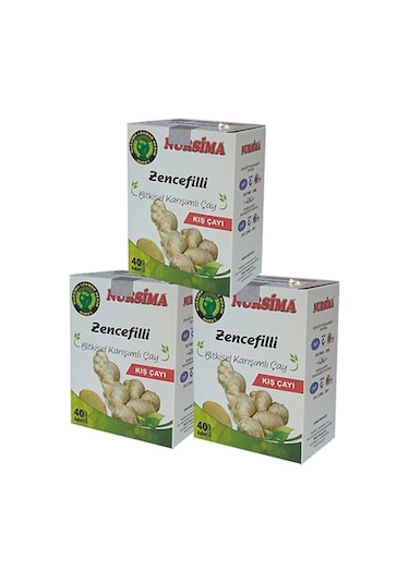 Nursima Zencefilli Çay 40 'lı Süzen Poşet 3 'lü Set