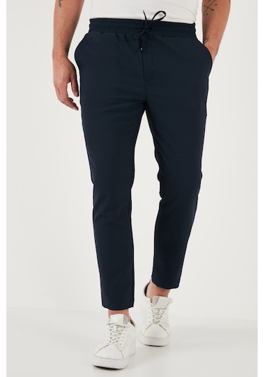 Buratti Streç Regular Fit Normal Bel Düz Paça Jogger Erkek Pantolon Cf25617953 Lacivert