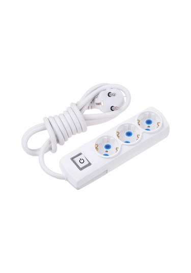 Üçlü Topraklı Anahtarlı Grup Priz 5mt Tunç T-5a