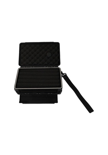 Quantum Seyahat Tipi 5 Taşıma Kordonlu Siyah Humidor Puro Kutusu - Trz3018