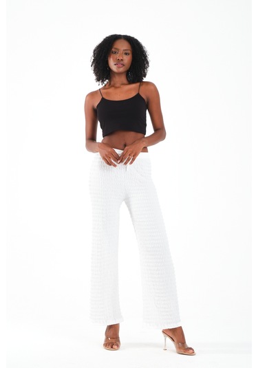 By Papi Örme Pantolon Beyaz