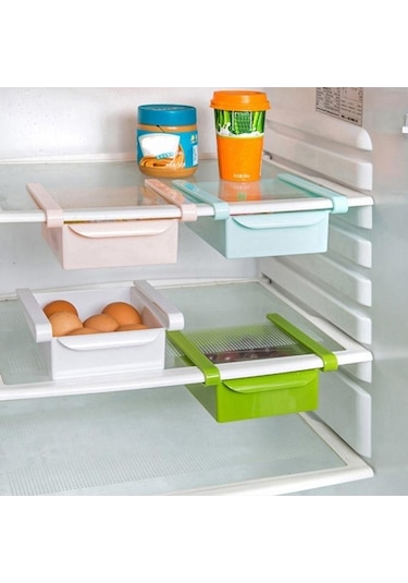 Yeşil Slayt Mutfak Buzdolabı Dondurucu Space Saver Organizatör Depolama Raf Raf Tutucu