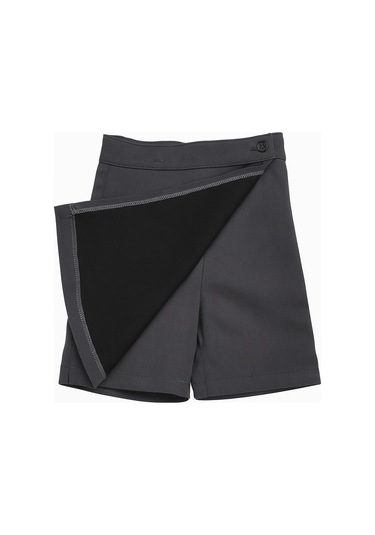 Kız Çocuk Şortlu Okul Eteği Füme