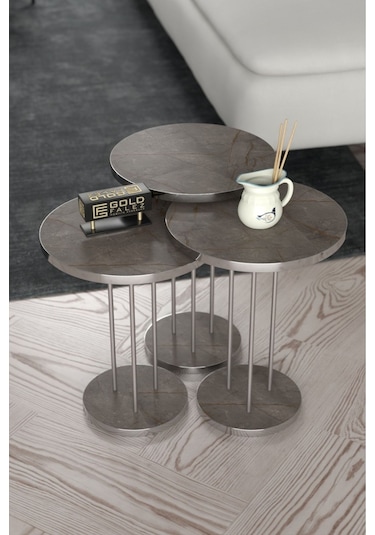 Zigon Sehpa Terra Gümüş Gordion