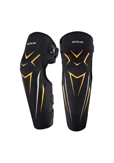 Sones Motolsg 2 İn 1 Motosiklet Bisiklet Sürme Sıcak Polar Yumuşak Koruyucu Dişli Diz Pedleri Sarı - Siyah