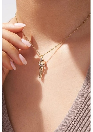 Takı Dükkanı Sarılan Çift Unisex Sevgili Kolyesi Eşe Sevgiliye Hediye Eck52sr Altın - Gümüş