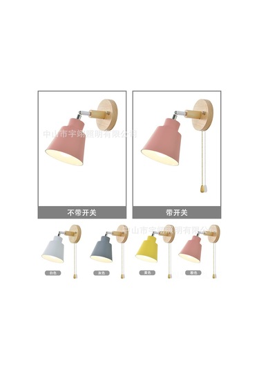 Padalink Kahverengi Zıplama Anahtarlı Ahşap Duvar Lambası - Modern Kuzey Avrupa Stili, Yemek Odası/salon Dekorasyonu, 10cm Taban, E27, Işık Kaynağı Hariç Diğer