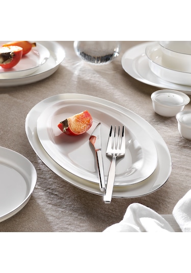 Schafer Superfine Bone Lux Yemek Takımı 56 Parça-platin Beyaz - Platin