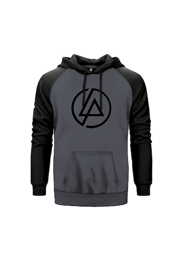 Linkin Park Classic Logo Gri Renk Reglan Kol Sweatshirt Gri