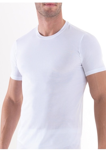 Erkek Fanila Bisiklet Yaka Aura 9506 - Beyaz Beyaz