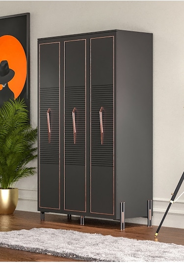 Tocco Platin 3 Kapaklı Country Gardırop