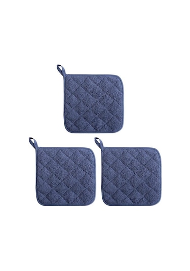 Lacivert 3 Adet Mutfak Tencere Tutucular Placemats Kolay Temizlenebilir Yeniden Kullanılabilir Isıya Dayanıklı Fırın Tencere Tutucular