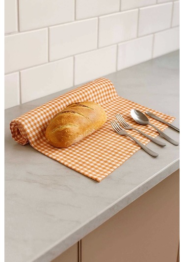 Zefir Desen Sofra Bezi Masa Örtüsü 170 X 170 Cm Turuncu Çok Renkli