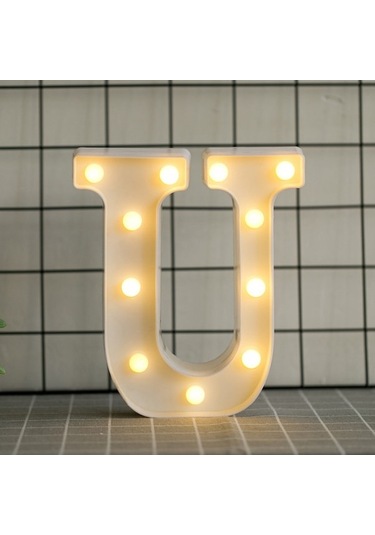 Led Harf Işığı 'u' - Pvc Malzeme, Sıcak Beyaz Işık, Ev Dekorasyonu, Özel Etkinlikler, Duvar Veya Masaüstü Kullanıma Uygun Pil Dahil Değil Diğer Diğer