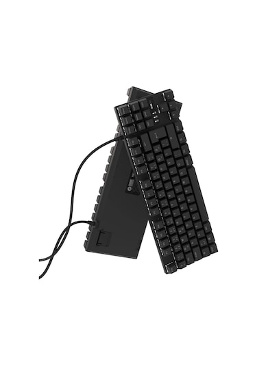 Hk410 Mekanik Kırmızı Switch 19 Mod Rgb Kablolu Siyah Tkl Türkçe Gaming Oyuncu Klavye