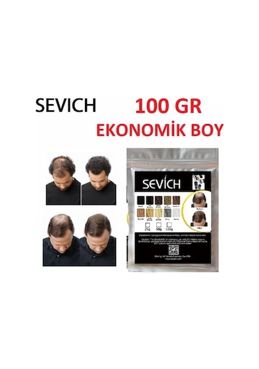 Sevich 100 Gr Siyah Orta Koyu Kahve Saç Fiberi Keratin Saç Tozu