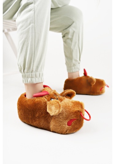 Devida Yumuşak Taban Sevimli Hayvan Panduf Kahverengi Kahverengi