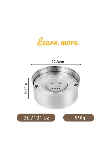 Jıalan 3l Paslanmaz Çelik Köpek Yüzen Kase, Hiçbir Dökülme