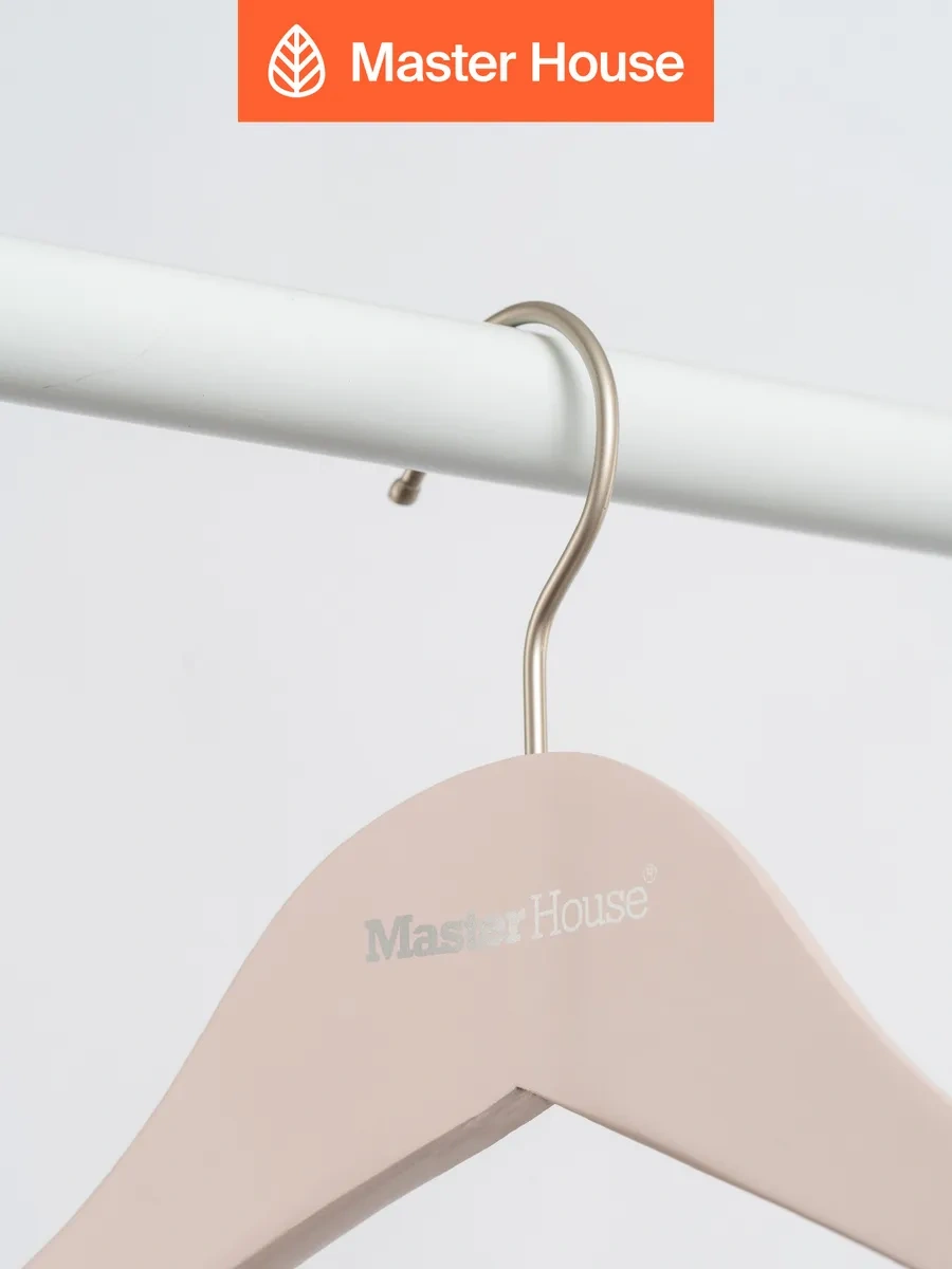 Master House 3'lü Ahşap Geniş Giysi Askıları 246633941 Pembe