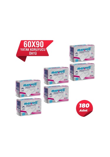 Mavvell 60 x 90 CM Yatak Koruyucu Örtü 30'lu x 6 180 Adet