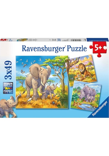 Ravensburger Puzzle 3 X 49 Parça Wild Animals 080038