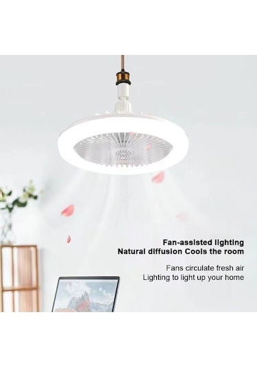 Hallow LMH00007W 2'si 1 Arada Düşük Profilli Modern Tavan Vantilatörü