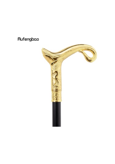 Altın Lüks Kavisli Baston Centilmen Zarif Şık Dekoratif Baston Altın