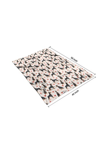 Doberman Desenli 40x50inch Polar Battaniye, Yumuşak Ve Kalın-a2 Doberman Heart Full