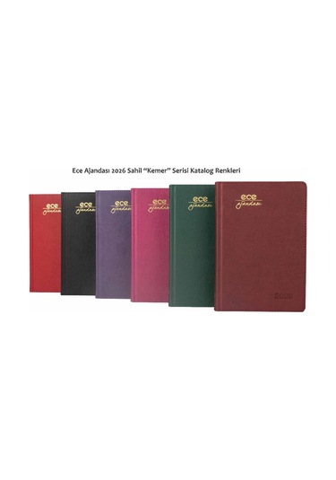 Ece Ajandası Kemer 2026 Siyah - Günlük Çizgili Sert Kapak 14x20 Siyah