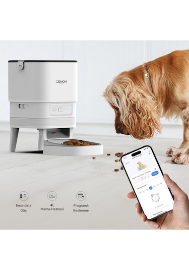 Xenon Smart Akıllı Otomatik Paslanmaz Çelik Besleme Kaseli Wi-Fi Kedi Köpek Mama Kabı X8612