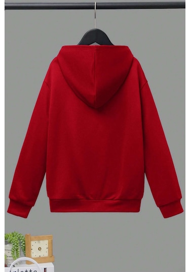 Los Angles Baskılı Erkek - Kız Çocuk Rahat Kalıp Sweatshirt Kırmızı