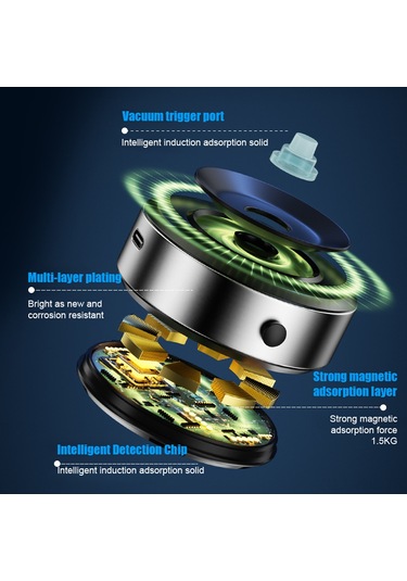 Gajeena Siyahli Akıllı Telefon Tutucu: Vakum Emici Sabitlenme, Döner Ayarlı, 110mah Dahili Pil, Araç Ve Canlı Yayın İçin