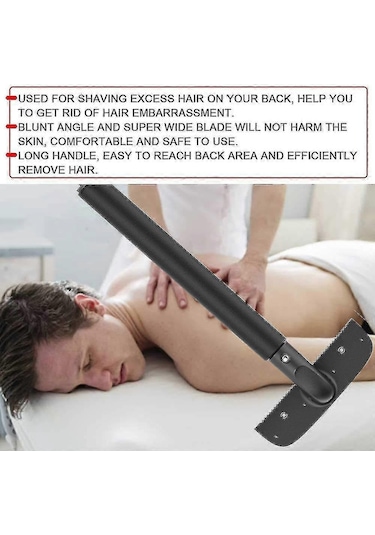 Sırt Tıraş Makinesi, Sırt Kılı Alma, Uzun Saplı Sırt Güzellik Aleti 29 Cm